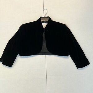 Bagley Mischka cocktail black velvet mini blazer size 12